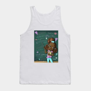 African American Dark Brown Girl and Positive Words Tank Top